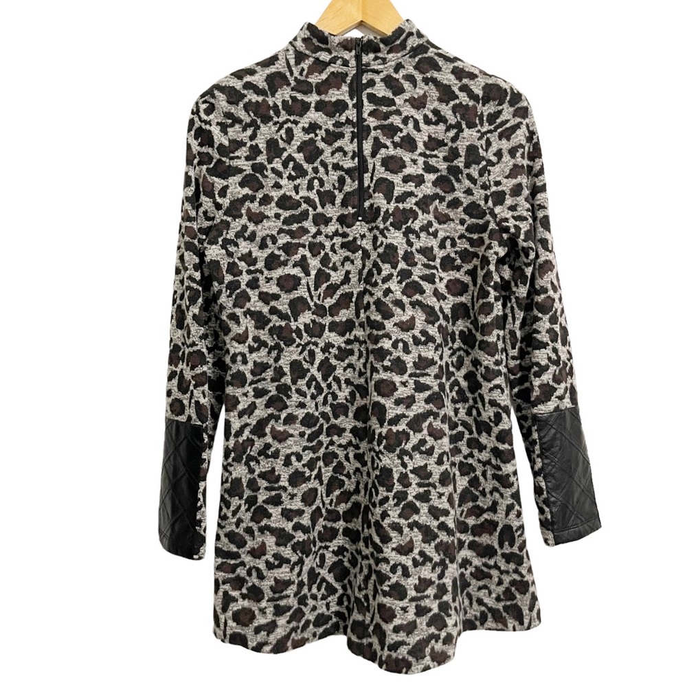 Tyler Boe Chrissy Mock Neck Animal Cheetah Print Tunic Size XS - Picture 5 of 15